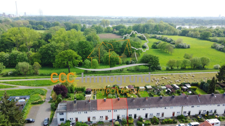 Titelbild - Gemütliches Reihenhaus in traumhafter, grüner Lage unmittelbar am Rhein