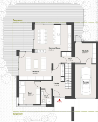 Grundriss EG - Modernes Architekten-Haus in attraktiver und zentrumsnaher Lage von Vluyn