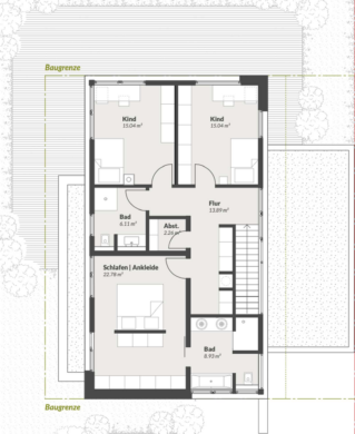Grundriss OG - Modernes Architekten-Haus in attraktiver und zentrumsnaher Lage von Vluyn